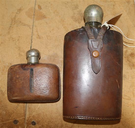2 hip flasks